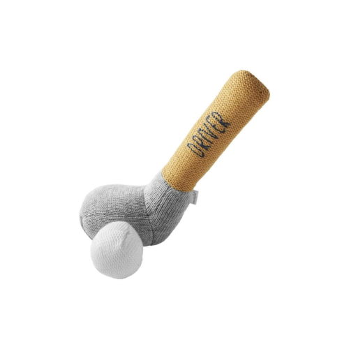 Mud Pie Knit Yellow Golf Club Rattle | Berings