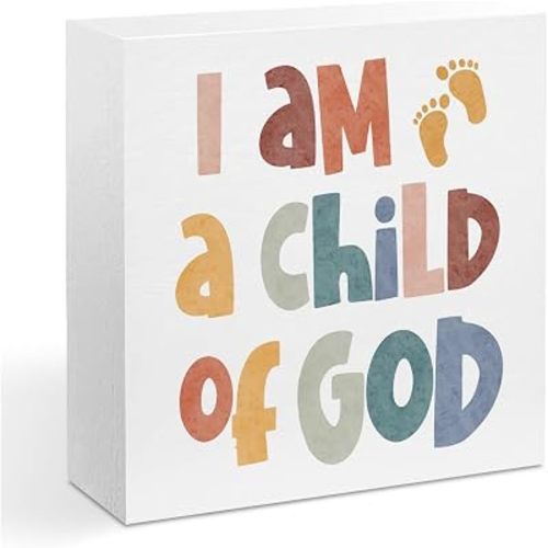 Christian Decor Boho Wooden Box Sign, Bible Verse Gifts for Girls boys