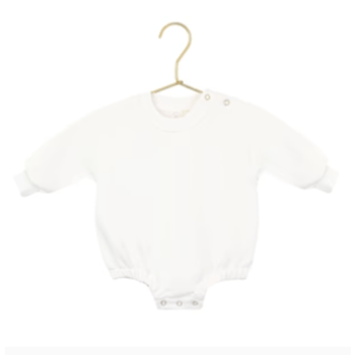 Sweatshirt Romper - White