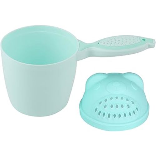Zerodis Shampoo Rinse Cup for Kids, Multifunction Cute Washing Baby Hair Rinse Cup Safe Cartoon Shower Shampoo Bathing Flusher Protection Tool (Green),Baby Bath