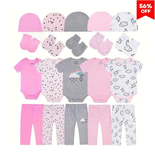 JY.COZY FOR BABY Newborn Baby Unisex One-Piece Bodysuits Baby Gift 20-Pack with Assorted Colors and Patterns Newborn Baby Girl Clothes - TikTok Shop