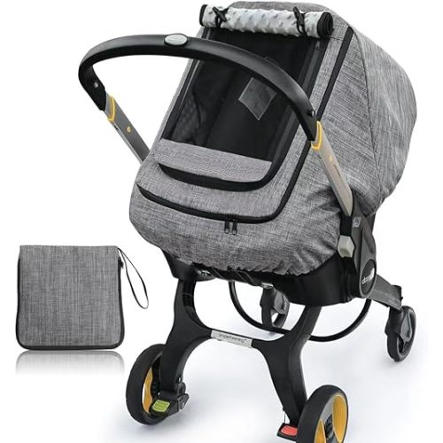 Waterproof Baby Car Seat Cover,Cold Weather Carseat Cover for Babies,Infant Car Seat Cover Canopy for Boy Girls,Windproof Car Seat Canopy for Boys & Girls, Keeps Babies Warm and Cozy(Gray Melange)