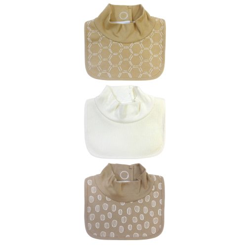 Parents Choice Baby Print Mock Neck Bibs, 3-Pack