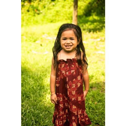 Keiki Pomai'ka'i Dress | Palaka Fern Red