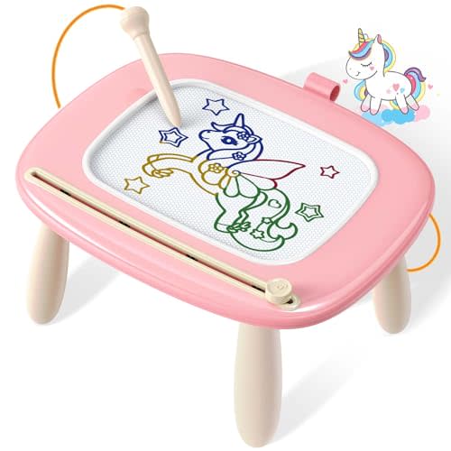 Seimome Magnetic Drawing Board, Toddler Girl Toys for 1-3 Year Old, Doodle Board Learning and Educational Kids Toys for 1 2 3 Year Old Baby Birthday GIF- Pink