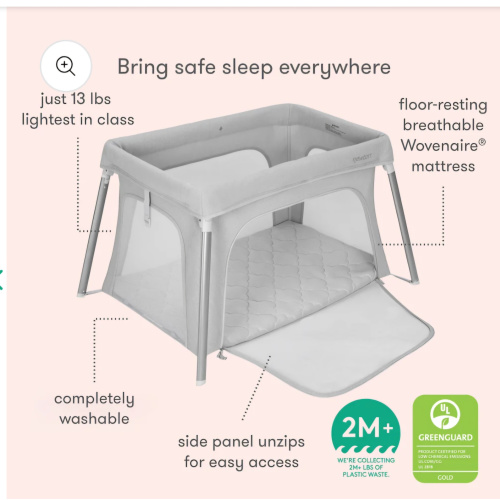 Newton Compact Travel Crib & Play Yard - Sandstone