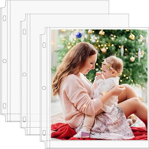 MaxGear 30 Pack 8x10 Photo Sleeves for 3 Ring Binder (60 Pictures), Heavy-Duty Archival Page Protectors, 1-Pocket Clear Photo Album Refill Pages, Plastic Seed Binder Pages 8.5x11, Acid-Free