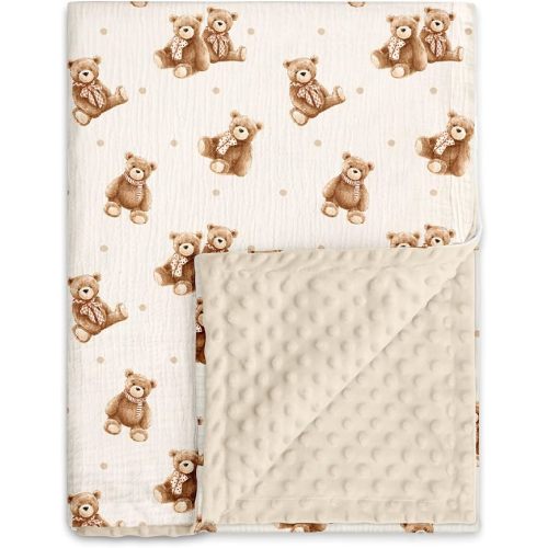 GLLQUEN BABY Muslin Baby Blankets for Boys & Girls, 2-Layer Toddler Blanket