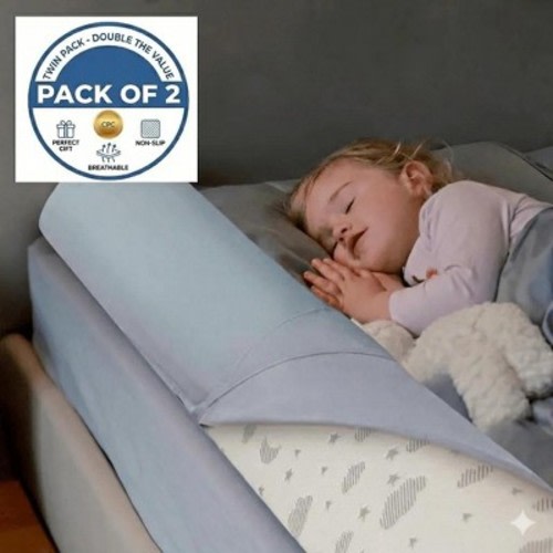 ComfyBumpy 2 Pack Foam Bed Rail for Toddlers, Portable Bed Bumper For Twin, Full, Queen, and King Beds