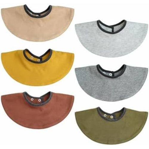 kooape Baby Bibs for boys and Girls, Cotton Baby Eating Bib, 6 Pack,Teething and Drooling, Newborn, Infant