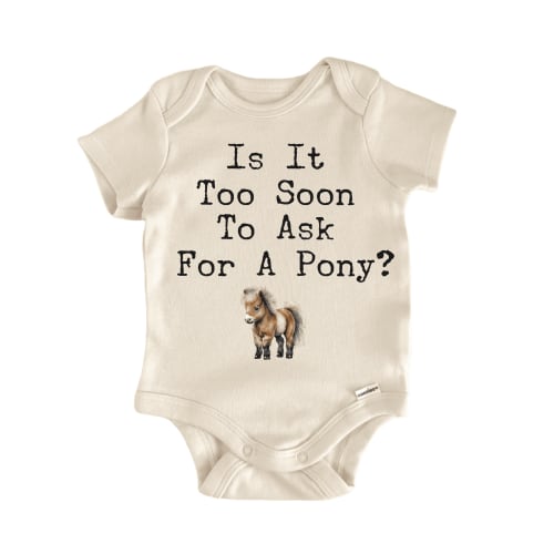 Too Soon Pony Horse Newborn Baby Bodysuit