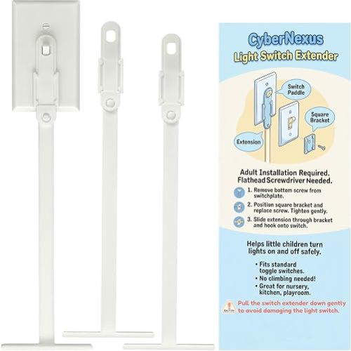 Wide Easy-Grip Handle Light Switch Extender, 3-Pack