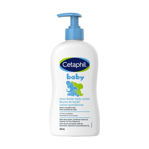Cetaphil Lotion Quotidienne pour Bébé au Beurre de Karité / Hydratation 24 H / Sans Parabènes, Colorants Ni Huile Minérale / 400ML / Pompe - Walmart.ca