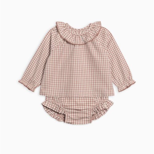Dorothy Poplin Ruffle Collar Shirt and Bloomer Set