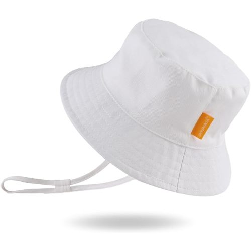 JANGANNSA Cotton Baby Sun Hat Infant Toddler Boys Girls Bucket Hats Summer Sun Protection Kids Beach Caps
