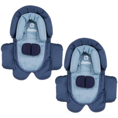 Diono Cuddle Soft 2-Pack 2-in-1 Baby Head Neck Body Support Pillow for Car Seats and Strollers, Blue Surge
