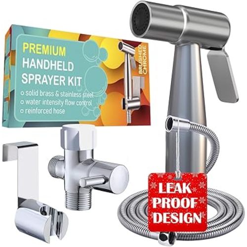 Premium Bidet Sprayer - Handheld Bide Jet Spray for Toilet | Adjustable Water Pressure | Leak-Proof Stainless Steel Toilet Bedit Sprayer | Muslim Shower | Cloth Diaper Washer | Bathroom Bidet