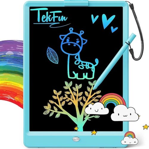 LCD Writing Tablet for Kids, 10-inch Coloring Drawing Pad, Mess Free Doodle Board, Airplane Travel Toys for Boys and Toddlers, Road Trip Essentials, Gifts for 3 4 5 6 7 8 Year Old Girls(Blue)