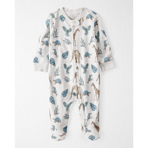 Baby Organic Cotton Safari-Print Sleep & Play Pajamas