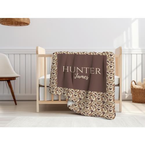 Customized Camo Baby Blanket, Camo Baby Shower Gift, Camo Nursery Decor, Personalized Hunting Camo Baby Blanket, Camo Name NewBorn Gift