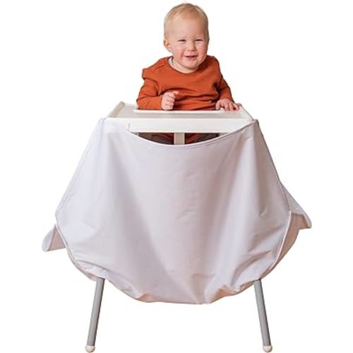Splat Mat Under High Chair Food & Mess Catcher (White)