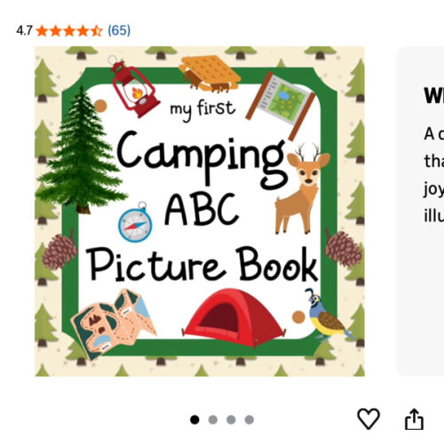 My First Camping ABC Picture Book: 8.5" x 8.5" Camping Baby Book, Camping Kids Book, Alphabet ABCD Books for Kids, Camping Alphabet Book for Toddlers, ... Camping Books for Toddlers 1-3 (28 Pages)
