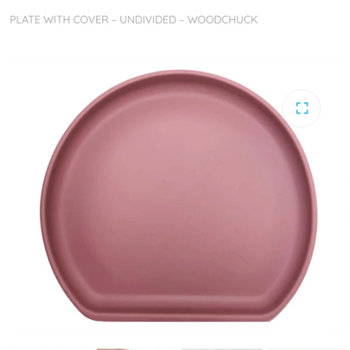Silicone Divided Suction Plate with Cover – Undivided – Woodchuck - otterlove by Platinum Pure | Premium Platinum Silicone Products for Babies & Toddlers