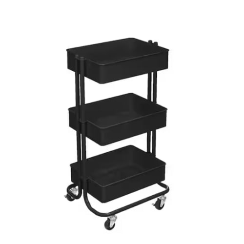Lexington 3-Tier Rolling Cart by Simply Tidy®, Color: Matte Black | Michaels