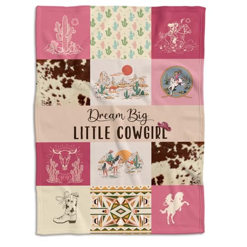 Western Blanket, Western Decor for Nursery Room, Baby Blankets for Girls, Cowgirl Baby Blankets, Cowboy Baby Stuff, Soft Warm Lightweight Nursery Bed Blanket for Newborn Toddlers Daughter