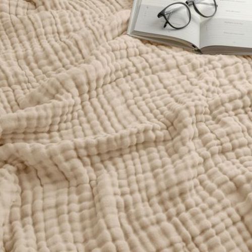 Muslin Blanket For Adults, Extra Large Throw 50" X 60" By Comfy Cubs - Mauve