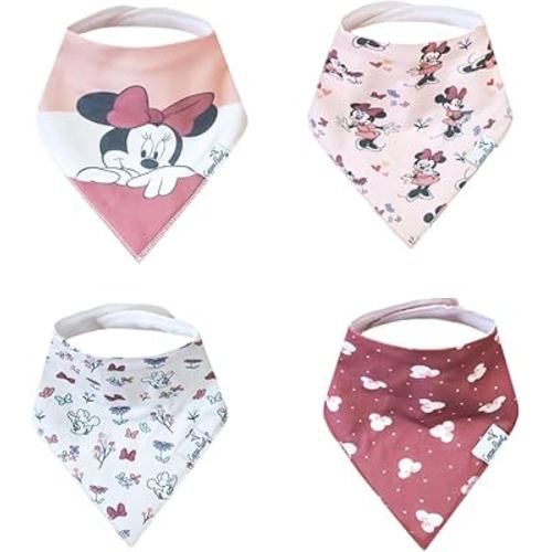 Copper Pearl Baby Bandana Drool Bibs for Drooling and Teething 4 Pack Gift Set Minnie Mouse