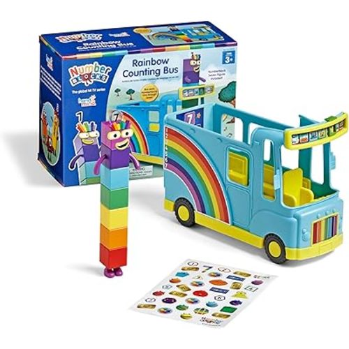 hand2mind Numberblocks Rainbow Counting Bus, Music Toys for Kids Ages 3-5, Toddler Musical Toys, Play Figure Playsets, Number Toys, Preschool Learning Toys, Math Toys, Birthday Gifts for Kids