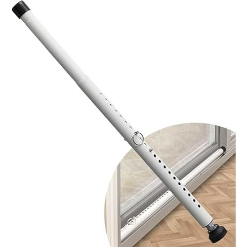 DIIG Sliding Door Security Bar, 17.7-50.5inch Heavy Duty Adjustable Sliding Patio Door Lock Bar with Rubber Tips,Diameter 1inch Window Security Bar for Home Apartment Travel Children Women (White)