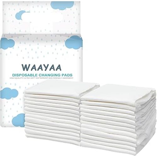 50 Pack Baby Disposable Changing Pads, Soft Bed Underpads with Leakproof and Super Absorb for Baby Newborn Infant Kids, Breathable Liners for Incontinence Adults and Pets Dogs-White(17"x13")