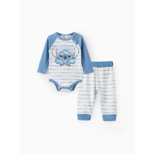 Baby Stitch Striped Romper with Pants Set (Naia™)