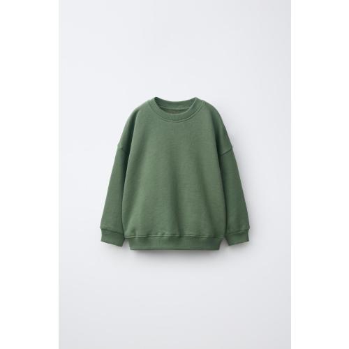 PLAIN SWEATSHIRT - Mid-green | ZARA United States