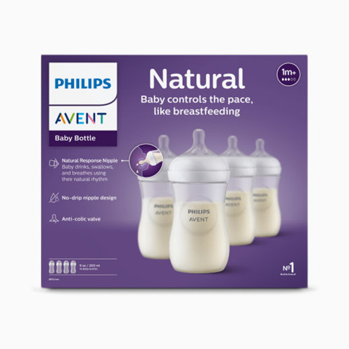 Natural Baby Bottle with Natural Response Nipple - Clear, 9 Oz