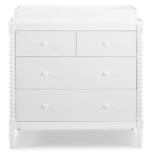 Delta Children Saint 4 Drawer Dresser with Changing Top, Bianca White