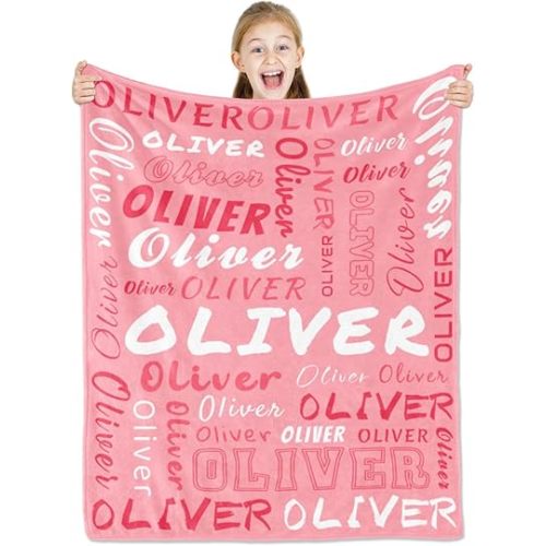 Personalized Blankets and Throws- Custom Blanket with Name for Adults and Kids, for Women and Men, Customized Fleece Throw for Baby Girls and Boys