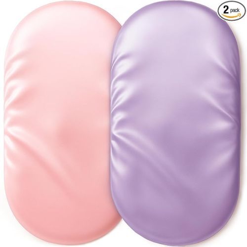 Satin Bassinet Sheets Girl 2 Pack, Great for Baby Hair, Soft Silk Feeling for Cradle Mattress Pad, Gift for Newborn and Infant(Pink & Purple)
