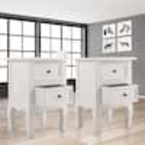 Outopee 2-Piece 2-Drawer White Nightstand (15.7 in. W x 11.8 in. D x 23.6 in. H) 941228127615
