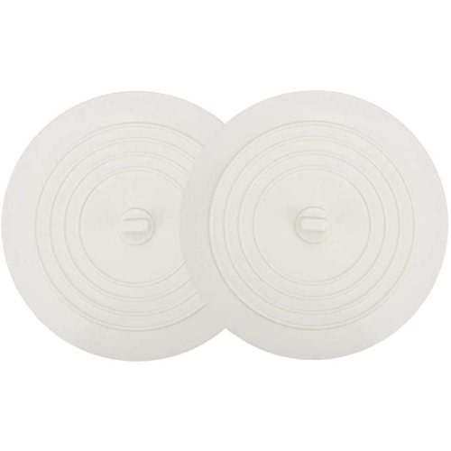 V-TOP Tub Stopper 2 Pack, 6 inches Large Silicone Drain Plug Hair Stopper Flat Suction Cover for Kitchen Bathroom and Laundry