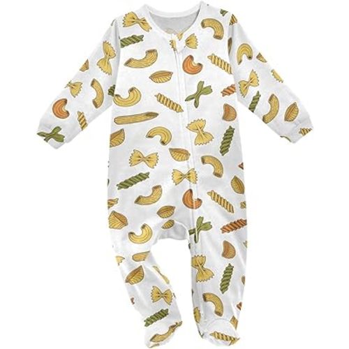 Baby One-Piece Footies Long Sleeve Rompers Zipper, Baby Bodysuit Cotton Clothes for Boys Girls 0-24 Month