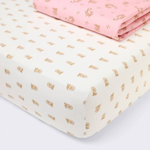 2pk Fitted Cotton Blend Jersey Crib Sheets - Paisley - Cloud Island™