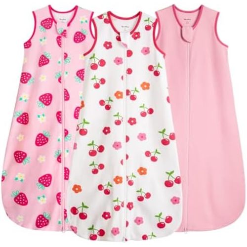 Baby Sleep Sack 0-3 3-6 Months 100% Cotton 0.5 Tog Newborn 3 Pack