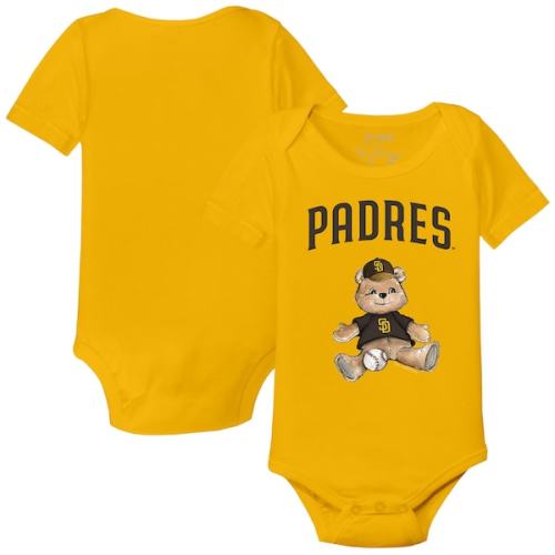 Infant San Diego Padres Tiny Turnip Gold Teddy Boy Bodysuit