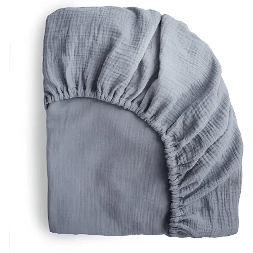 mushie Extra Soft Muslin Fitted Crib Sheet | 192 Thread Count | 28"x 52" (Tradewinds)