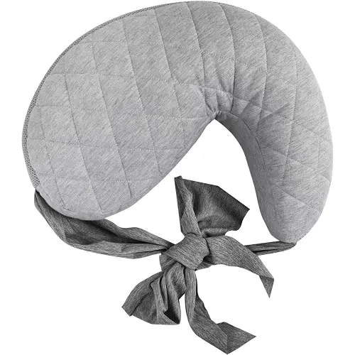 Boppy Anywhere Travel Nursing Pillow, Soft Gray, Plus Sized to Petite with Stretch Belt, Portable Nursing Pillow, Breastfeeding and Bottle-Feeding Support, Machine Washable