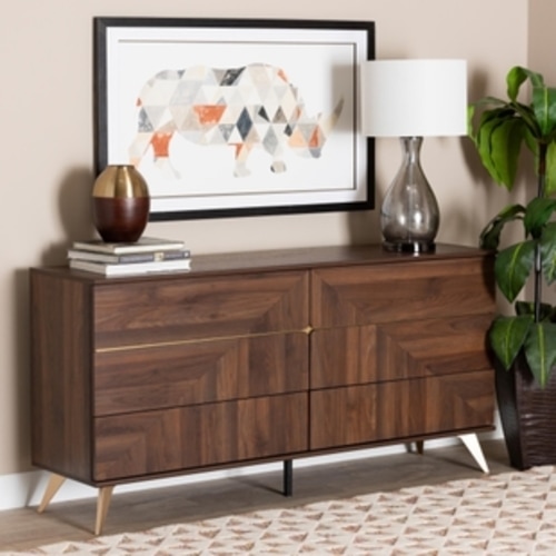 Baxton Studio Graceland 63" 6 Drawer Dresser