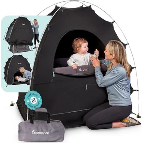 Hiccapop Blackout Tent for Pack and Play Blackout Cover Blocks 99% of Light